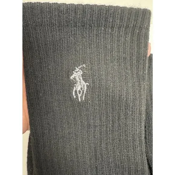 Polo Ralph Lauren Mens Crew Socks 6 Pair Black Classic Sport One Size - Picture 3 of 3